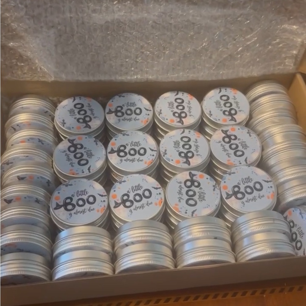 Halloween Themed Tin candels Containers